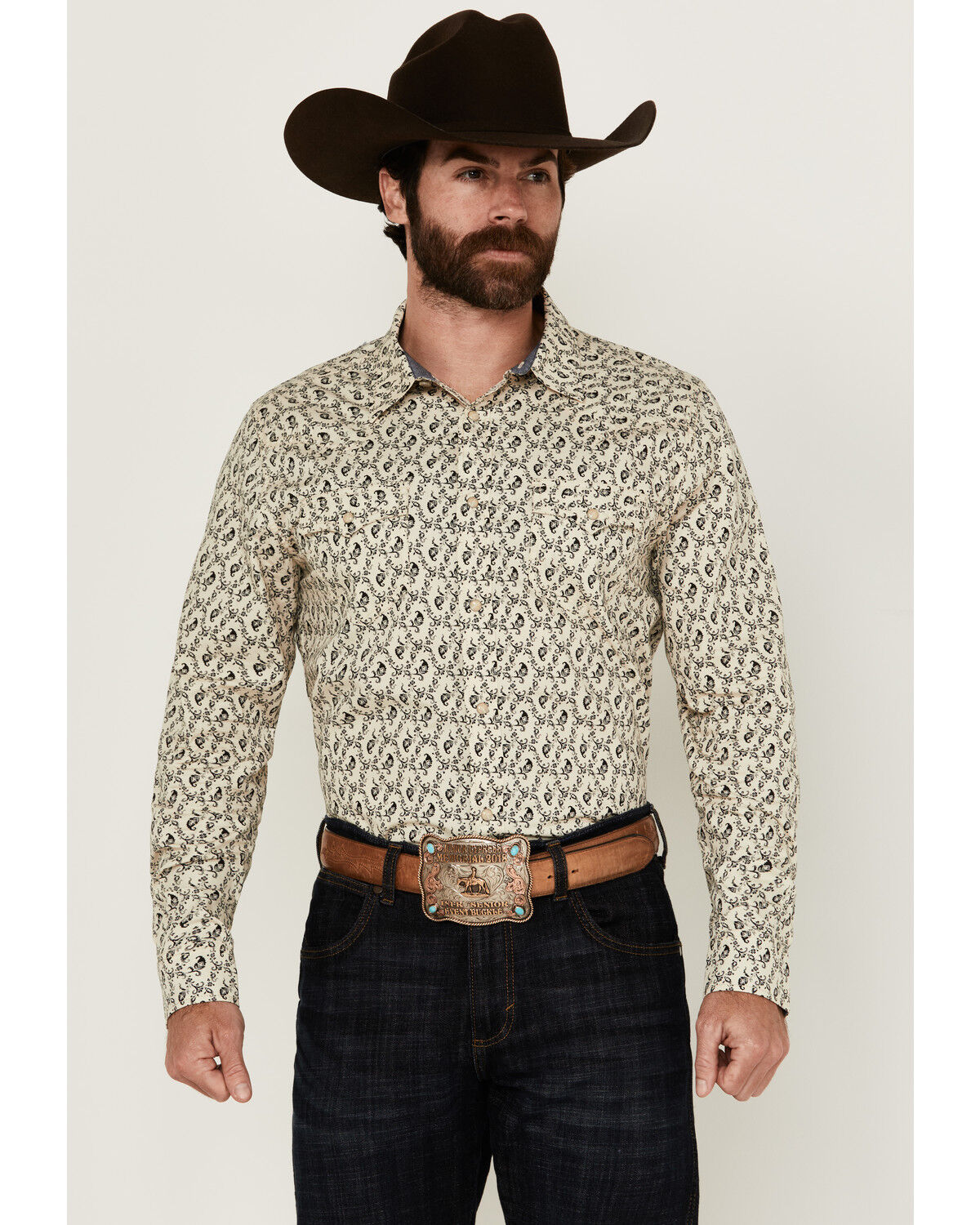 Cody James Men's Gravity Paisley Print Long Sleeve Snap Western Shirt
