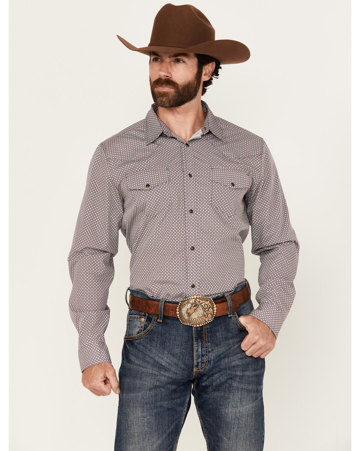 Gibson Trading Co Men's Star Struck Geo Print Long Sleeve Snap Western Shirt