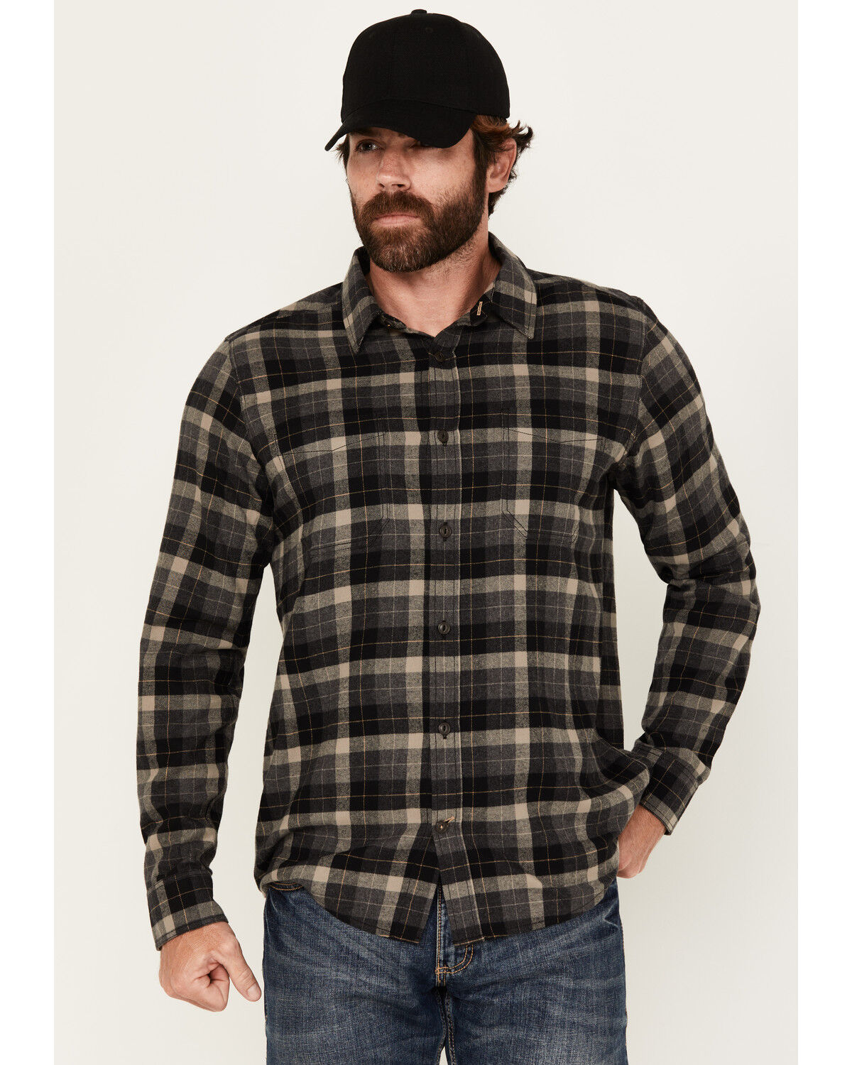 Brothers and Sons Men's Swede Plaid Print Long Sleeve Button-Down Western Shirt