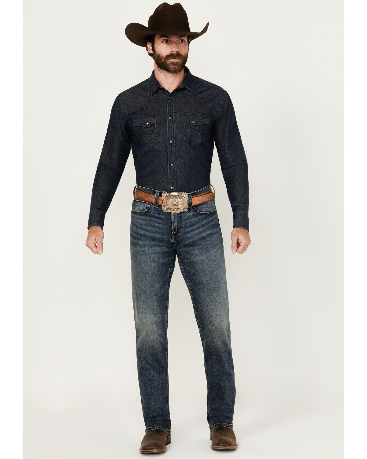 Blue Ranchwear Men's Sonora Wash Bronson Slim Straight Stretch Denim Jeans