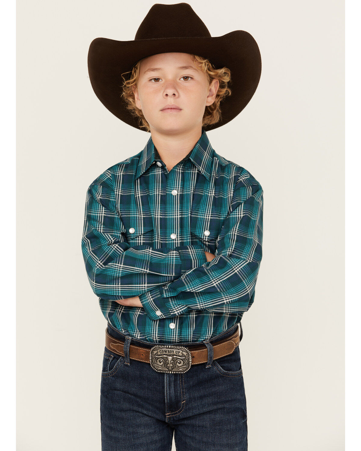 Panhandle Select Boys' Plaid Print Long Sleeve Pearl Snap Western Shirt 1 282310-panhandle-select-boys-plaid-print-long-sleeve-pearl-snap-western-shirt-1.jpg
