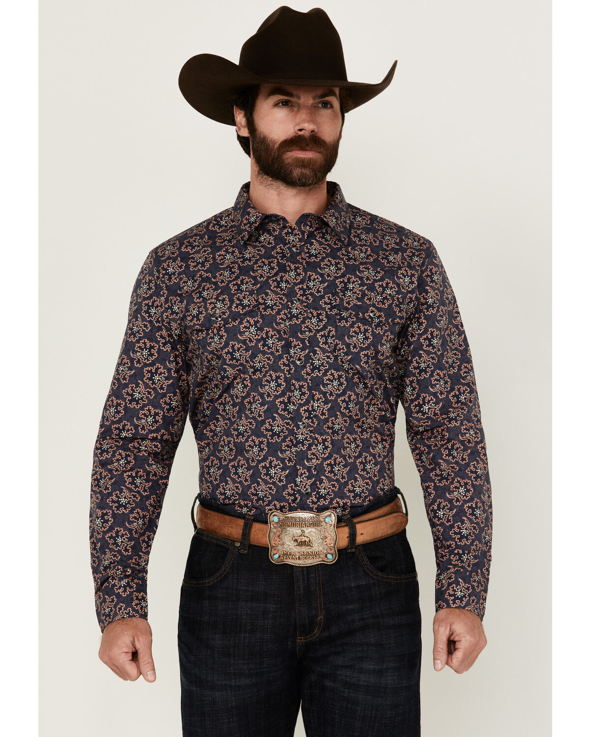 Gibson Trading Co Men's Garret Floral Print Long Sleeve Snap Western Shirt