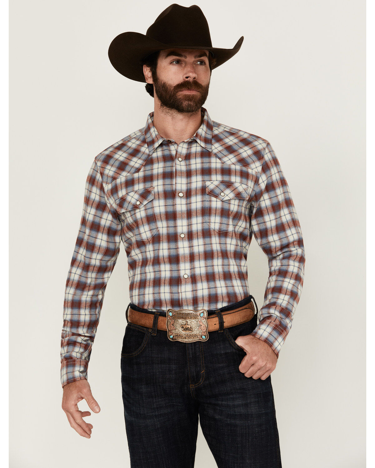 Blue Ranchwear Men's Forest Plaid Print Long Sleeve Snap Western Shirt 1 283156-blue-ranchwear-men-s-forest-plaid-print-long-sleeve-snap-western-shirt-1.jpg