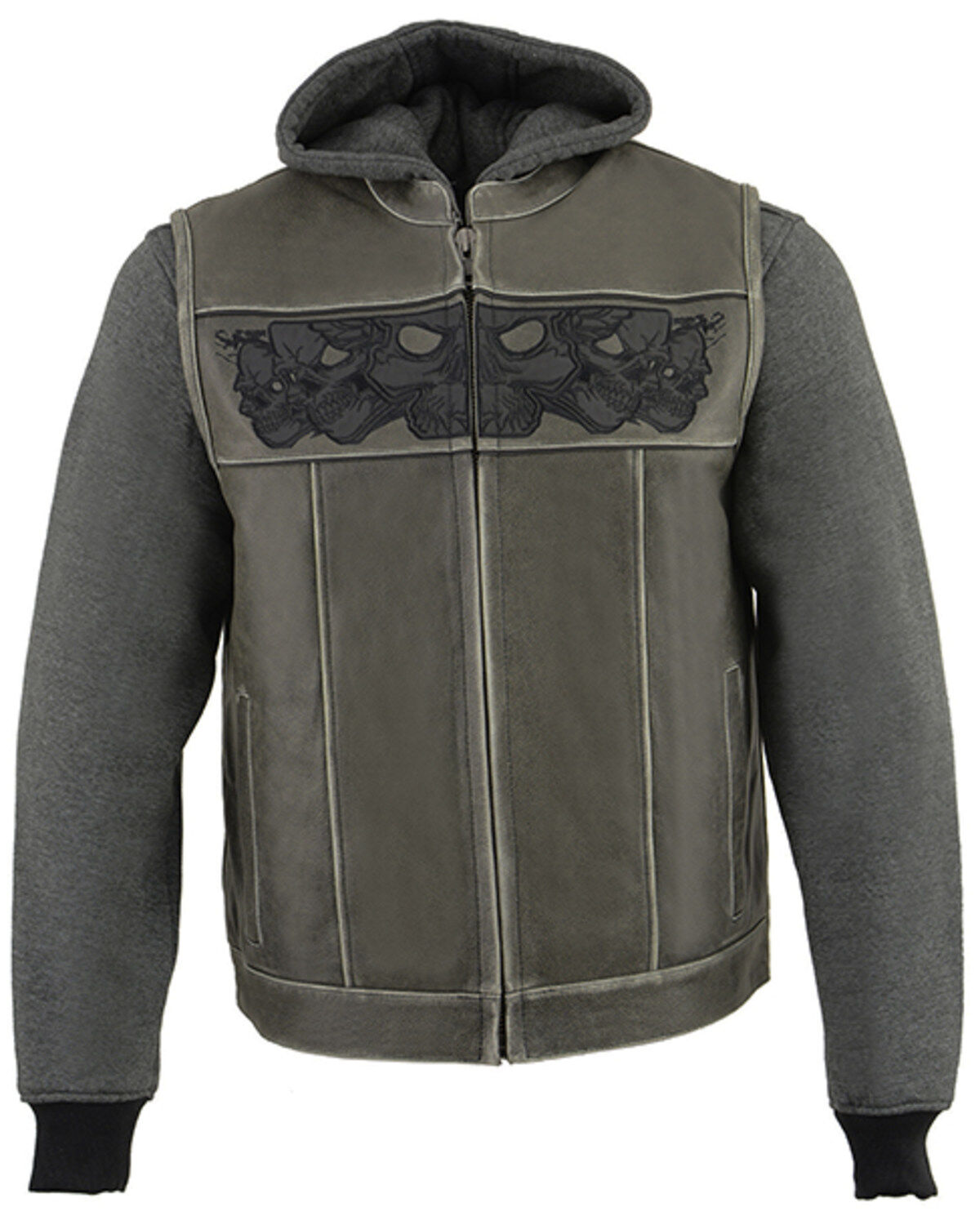 Milwaukee Leather Men's Leather Concealed Carry Vest with Reflective Skulls and Removeable Hoodie - 5X 1 284209-milwaukee-leather-men-s-leather-concealed-carry-vest-with-reflective-skulls-and-removeable-hoodie-5x-1.jpg