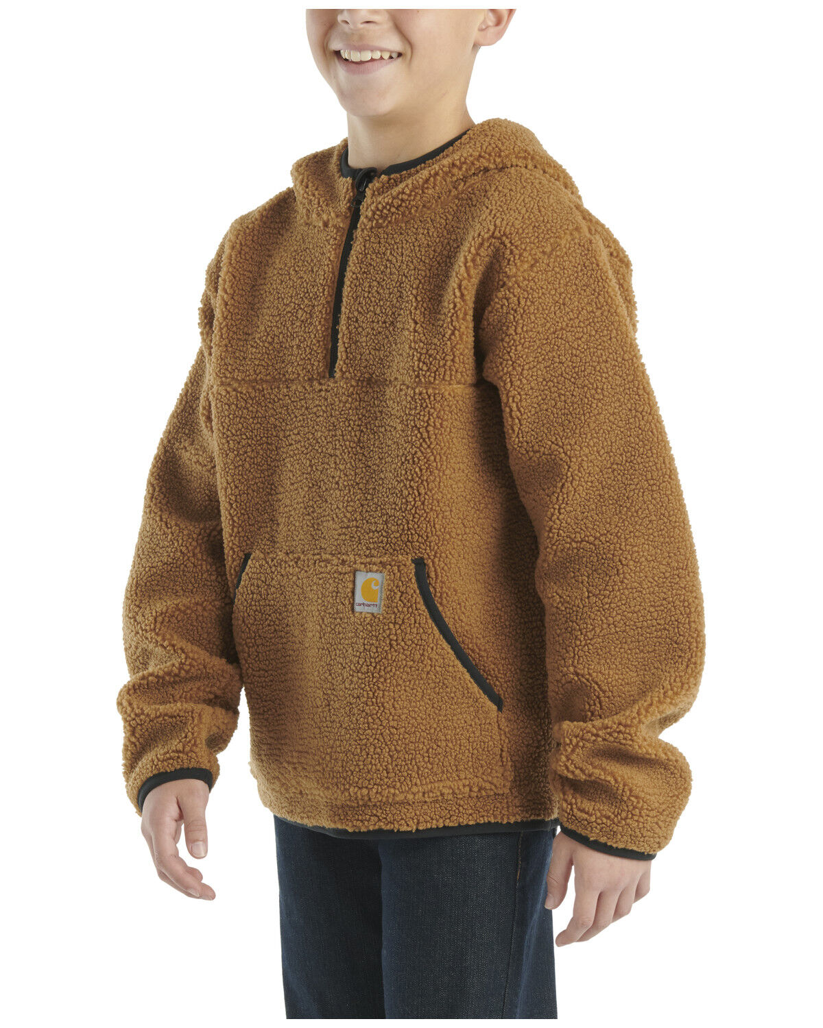 Carhartt Boys' Sherpa Half Zip Hooded Pullover