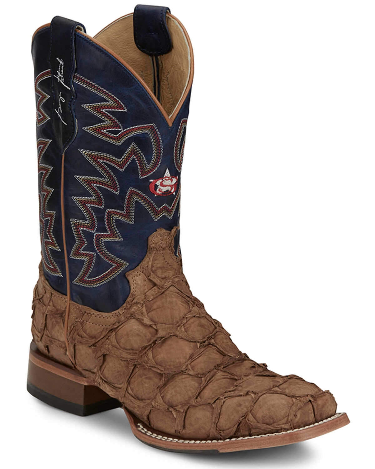 Justin Men's Ocean Front Exotic Pirarucu Western Boots - Broad Square Toe 1 289874-justin-men-s-ocean-front-exotic-pirarucu-western-boots-broad-square-toe-1.jpg