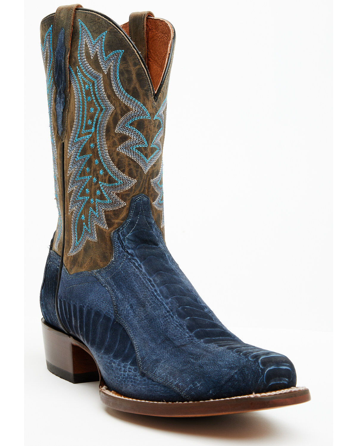 Dan Post Men's 11 Exotic Ostrich Leg Western Boots - Square Toe