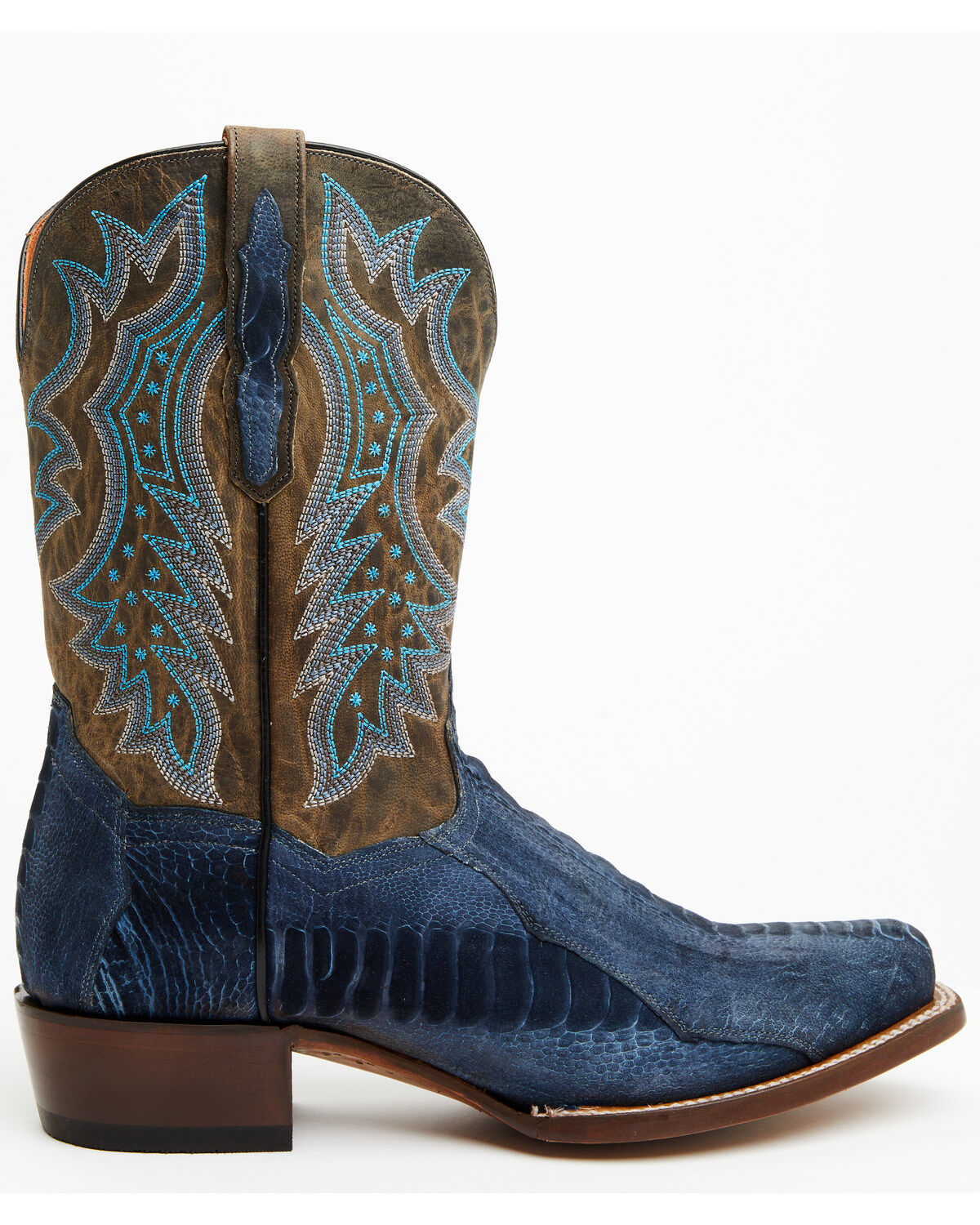 Dan Post Men's 11 Exotic Ostrich Leg Western Boots - Square Toe