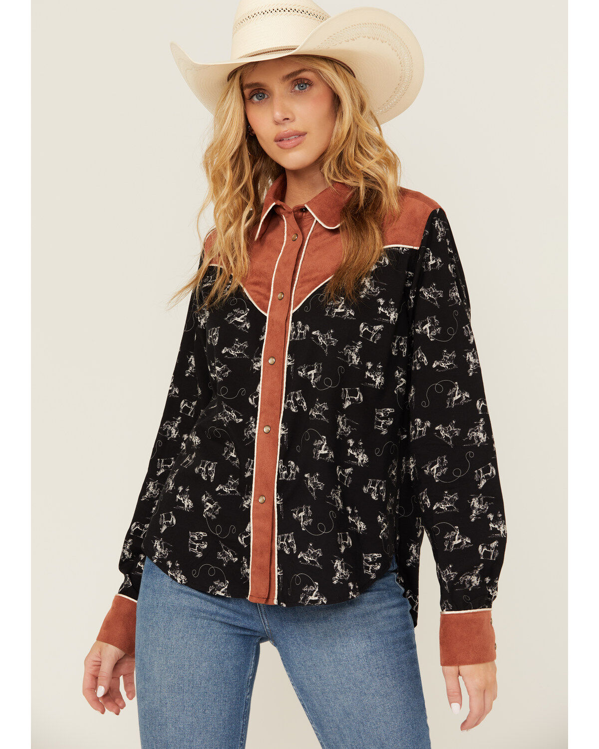 Cruel Girl Women's Conversation Print Long Sleeve Snap Western Shirt 1 291021-cruel-girl-women-s-conversation-print-long-sleeve-snap-western-shirt-1.jpg