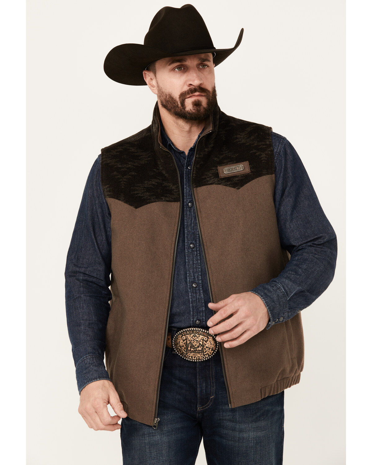 Cinch Men's Solid Twill Concealed Carry Zip Vest