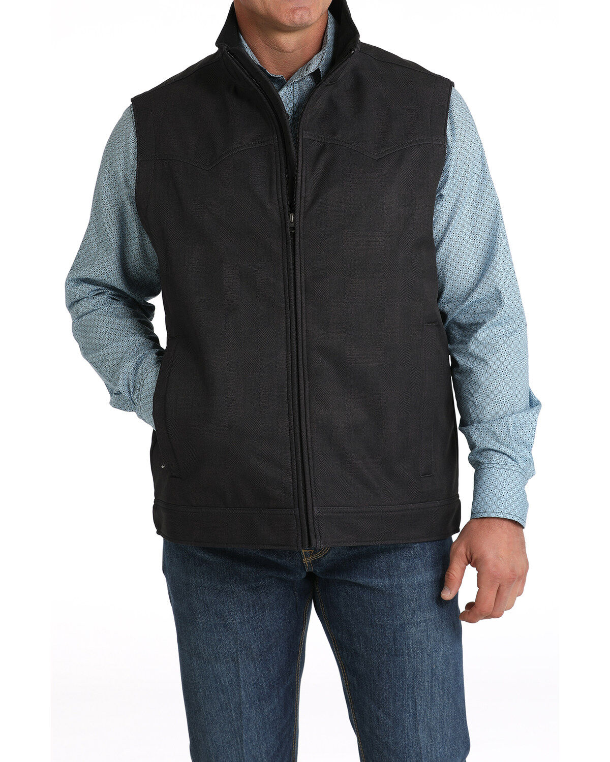 Cinch Men's Herringbone Textured Concealed Carry Bonded Vest