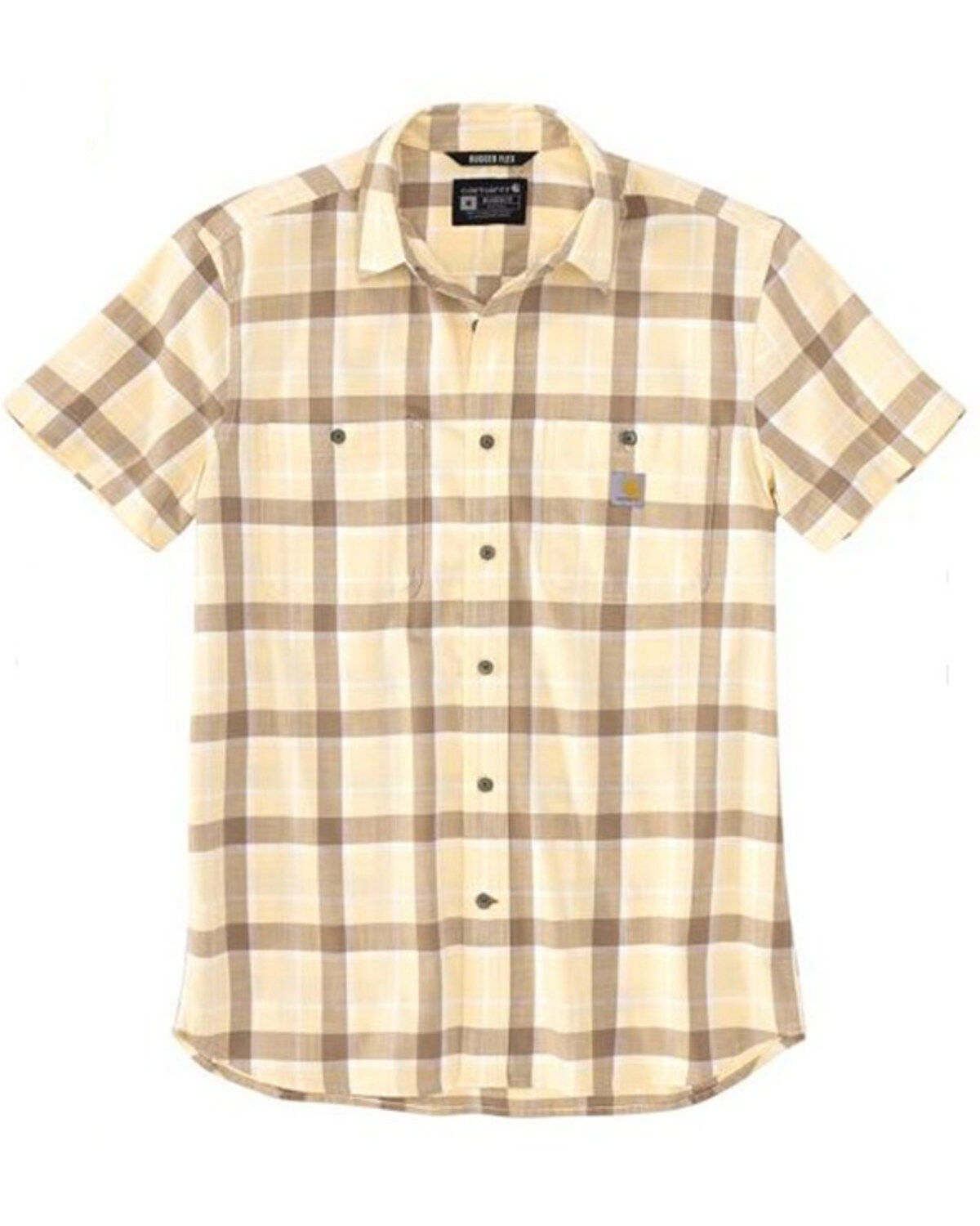 Carhartt Men's Rugged Flex&reg; Relaxed Fit Lightweight Plaid Print Short Sleeve Button-Down Stretch Work Shirt