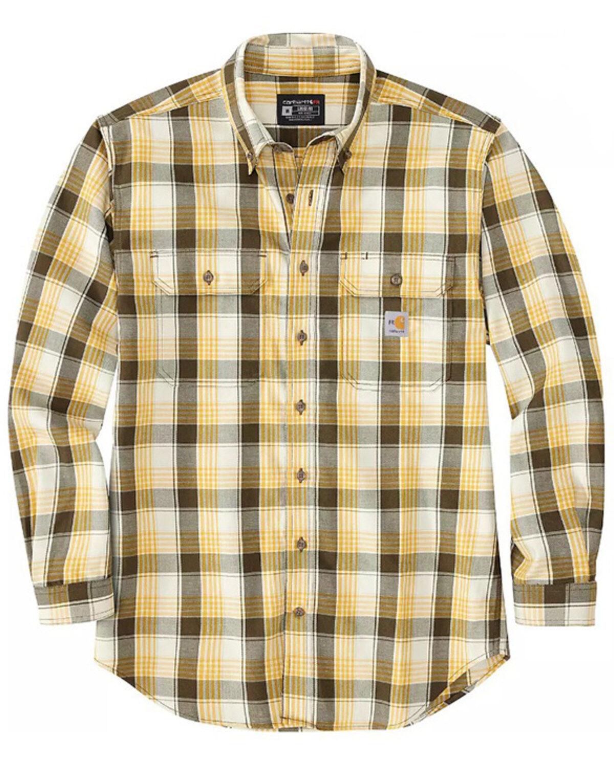 Carhartt Men's FR Rugged Flex&reg; Loose Fit Twill Plaid Print Long Sleeve Shirt