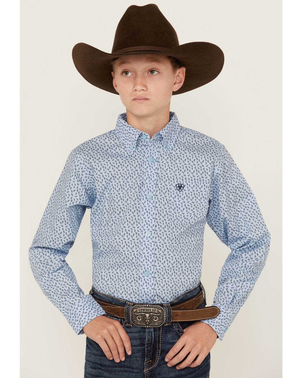 Ariat Boys' Classic Floral Long Sleeve Button-Down Western Shirt