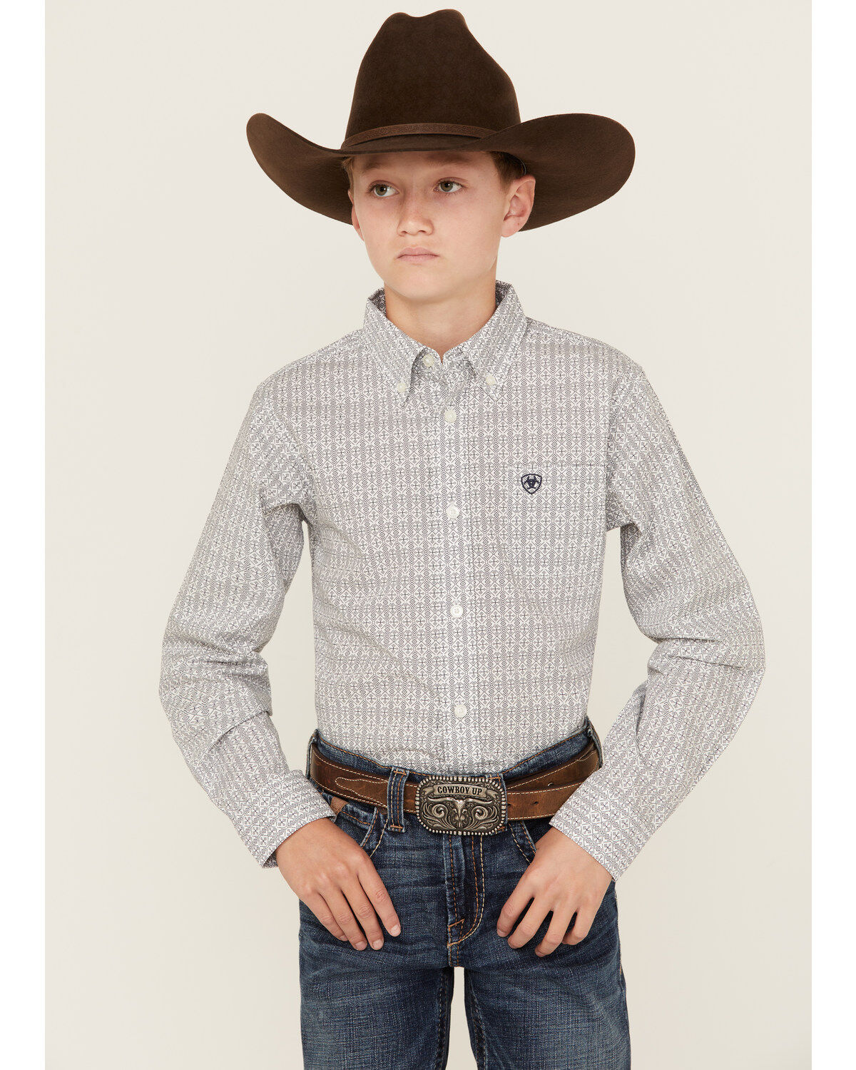 Ariat Boys' Classic Geo Print Long Sleeve Button-Down Western Shirt 1 293926-ariat-boys-classic-geo-print-long-sleeve-button-down-western-shirt-1.jpg