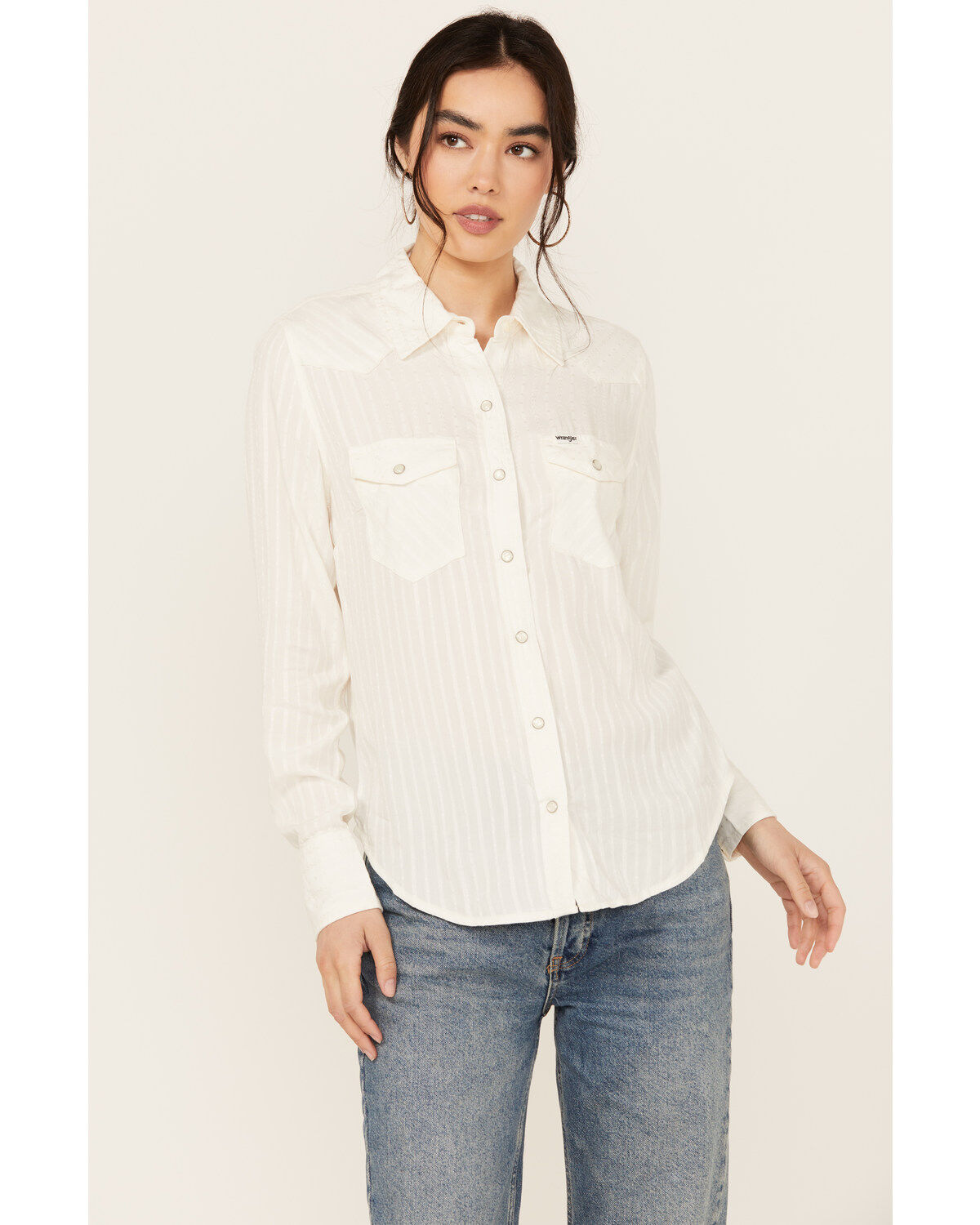 Wrangler Women's Modern Striped Long Sleeve Pearl Snap Western Shirt 1 294293-wrangler-women-s-modern-striped-long-sleeve-pearl-snap-western-shirt-1.jpg