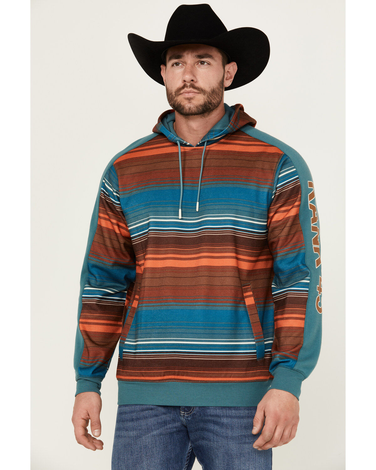 RANK 45&reg; Men's Farmbuck Striped Logo Hooded Sweatshirt