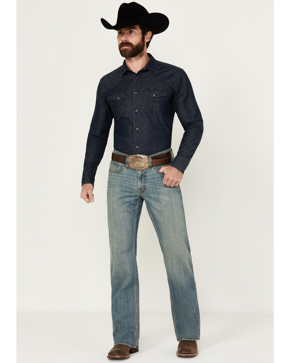Cody James Men's Bozeman Wash Duke Relaxed Bootcut Stretch Denim Jeans