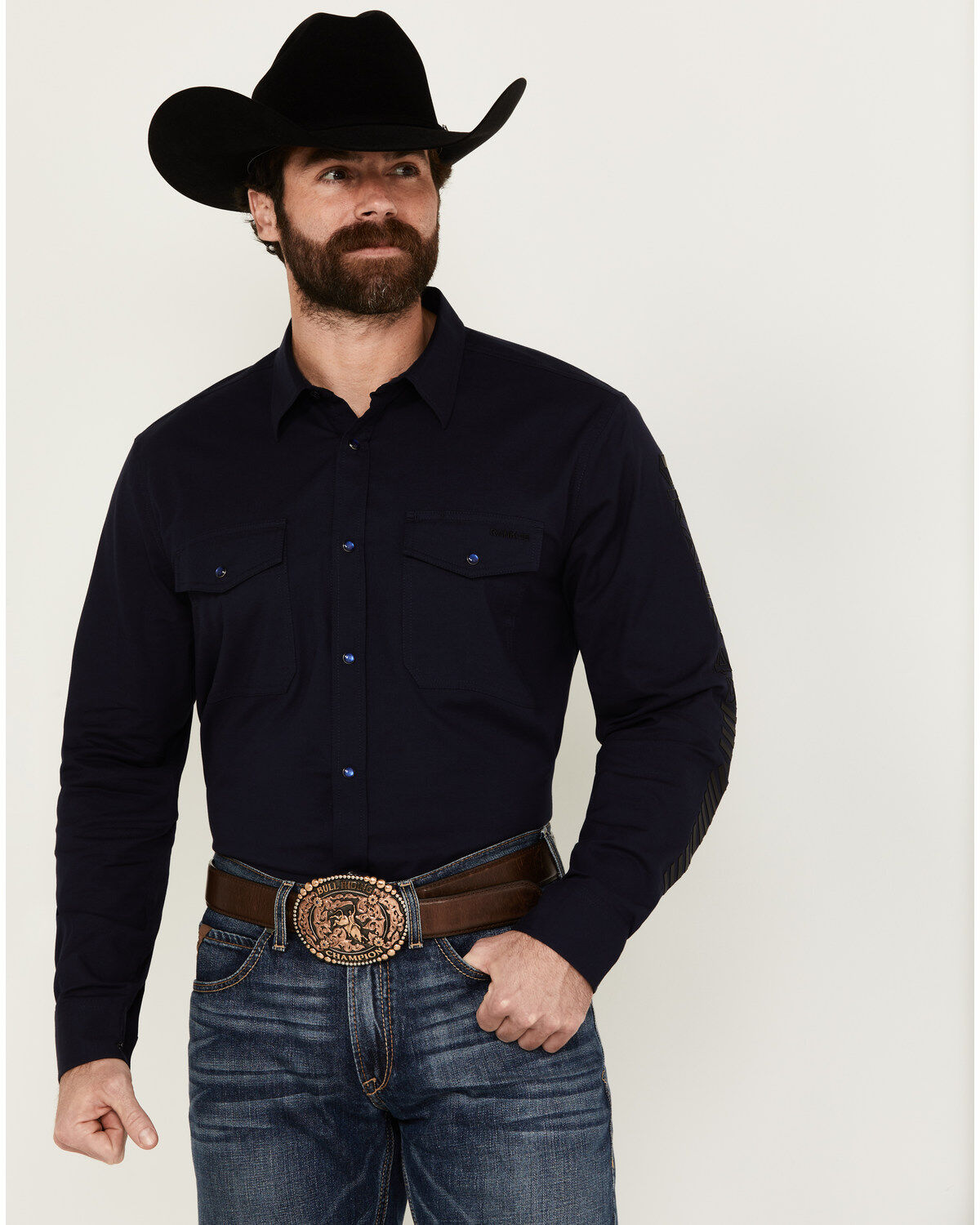 RANK 45&reg; Men's Southwest Action Long Sleeve Snap Performance Western Shirt