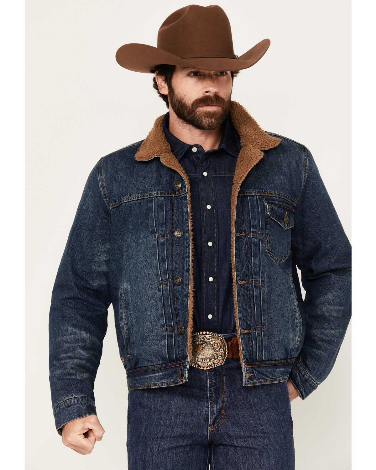 Blue Ranchwear Men's Clay Sherpa Lined Denim Jacket