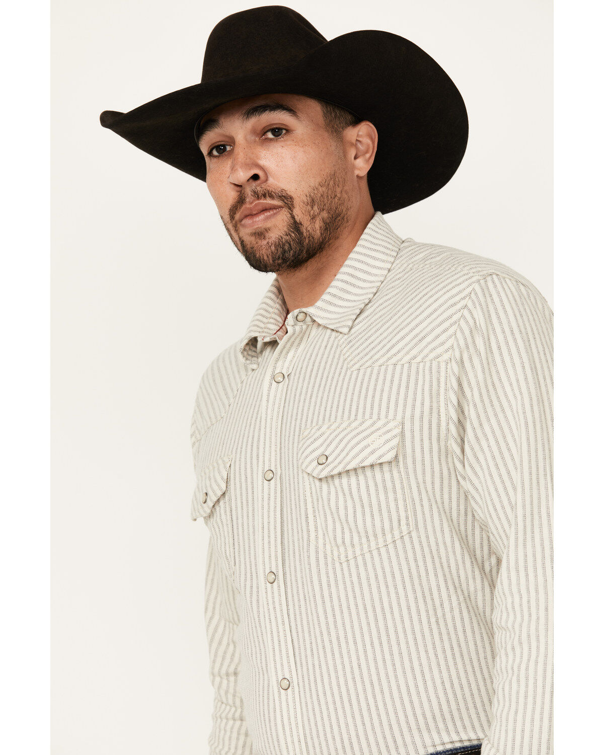 Blue Ranchwear Men's Boone Striped Long Sleeve Snap Western Shirt