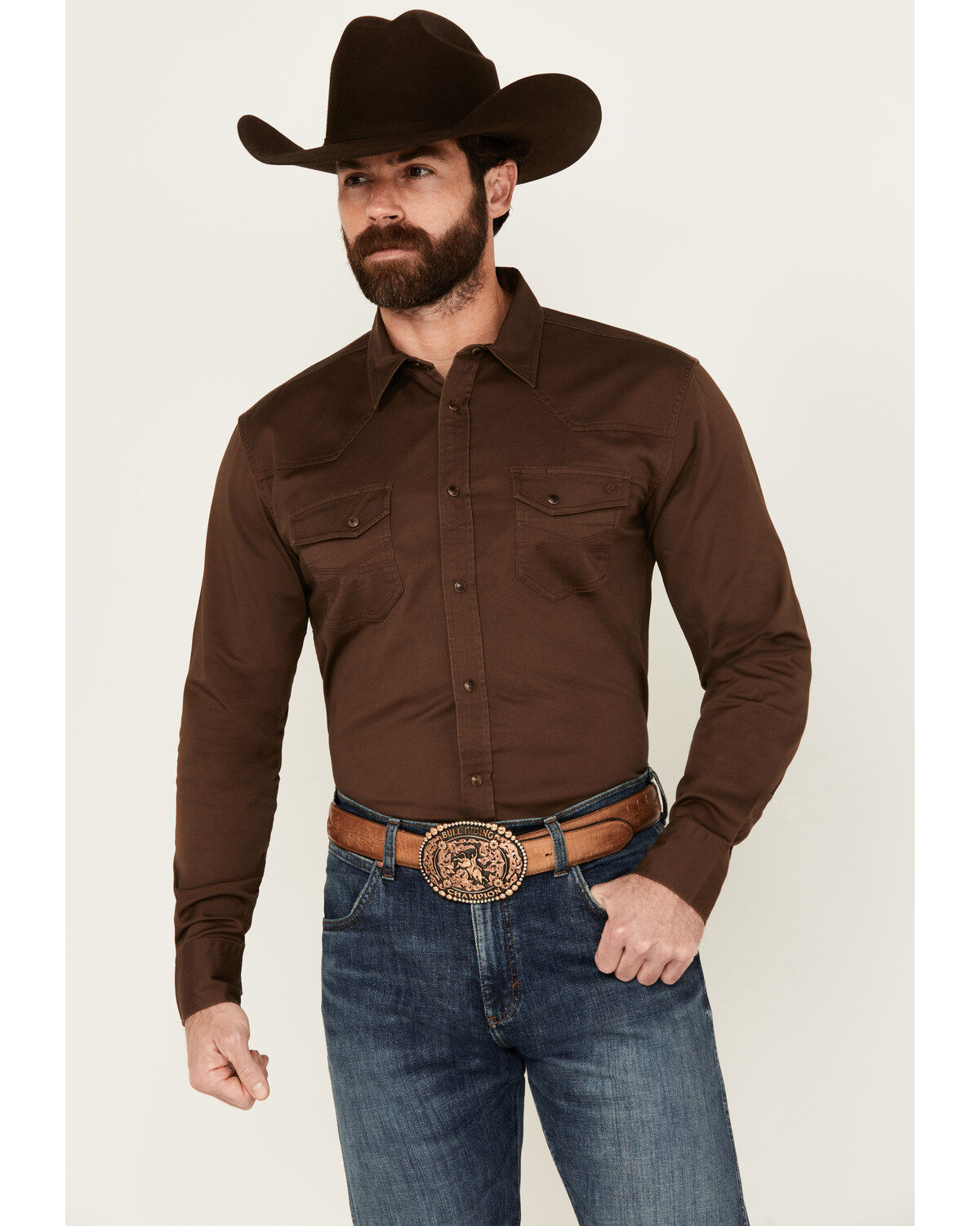 Blue Ranchwear Men's Rustler Solid Twill Long Sleeve Snap Western Shirt 1 296784-blue-ranchwear-men-s-rustler-solid-twill-long-sleeve-snap-western-shirt-1.jpg
