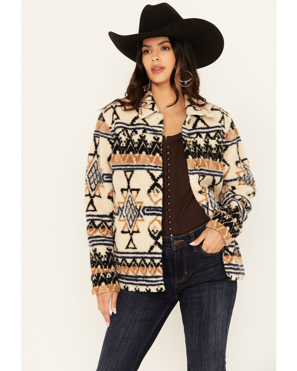 Idyllwind Women's Dowlan Southwestern Print Sherpa Jacket