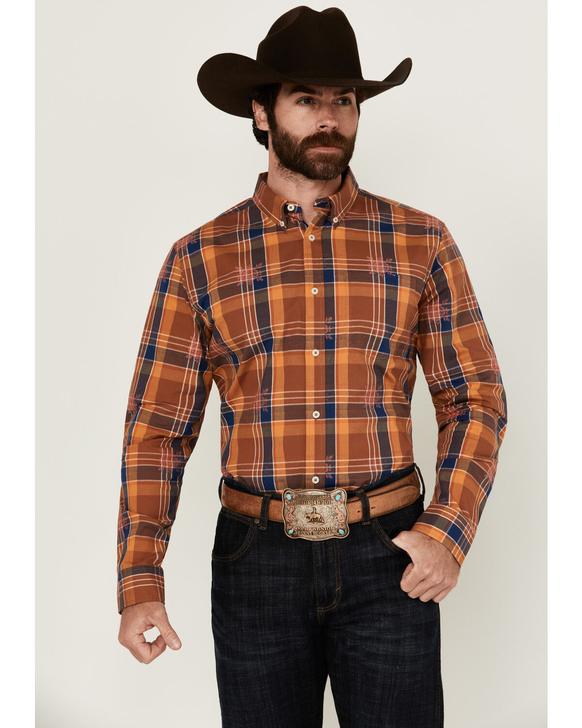 Cody James Men's Dobby Plaid Print Long Sleeve Button-Down Stretch Western Shirt 1 297523-cody-james-men-s-dobby-plaid-print-long-sleeve-button-down-stretch-western-shirt-1.jpg