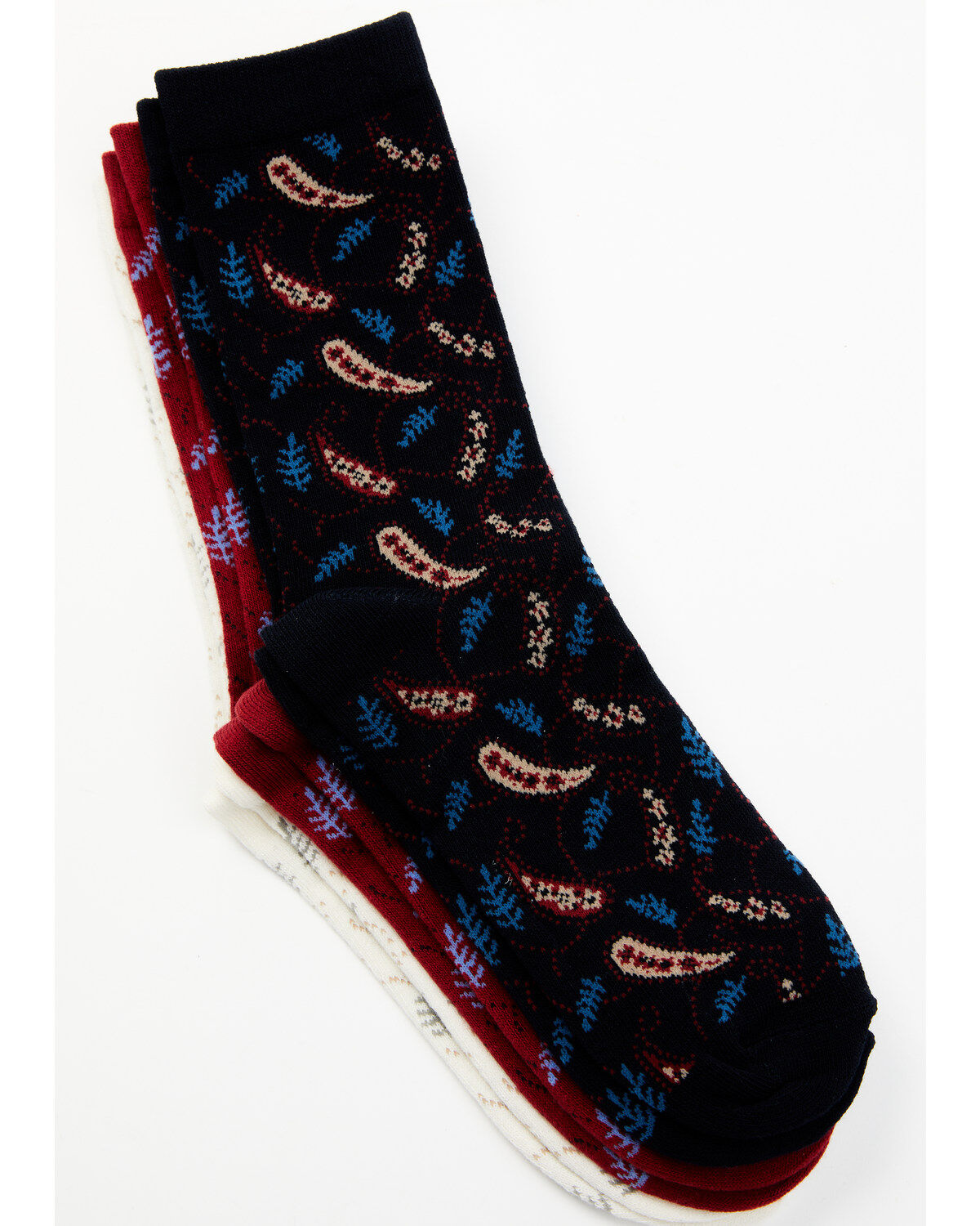 Shyanne Women's Libby Paisley Crew Socks - 3-Pack