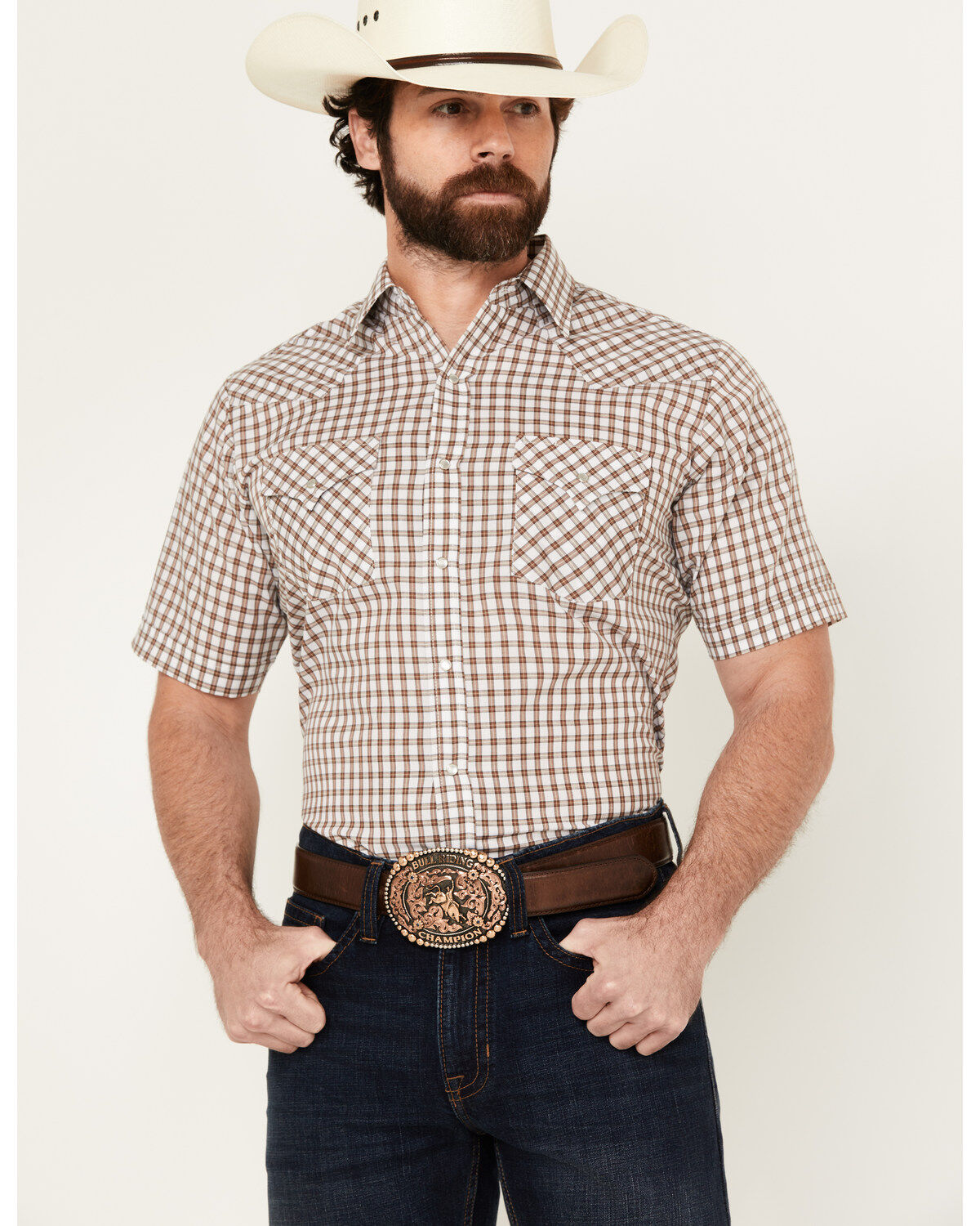 Ely Walker Men's Checkered Print Short Sleeve Snap Western Shirt 1 300409-ely-walker-men-s-checkered-print-short-sleeve-snap-western-shirt-1.jpg