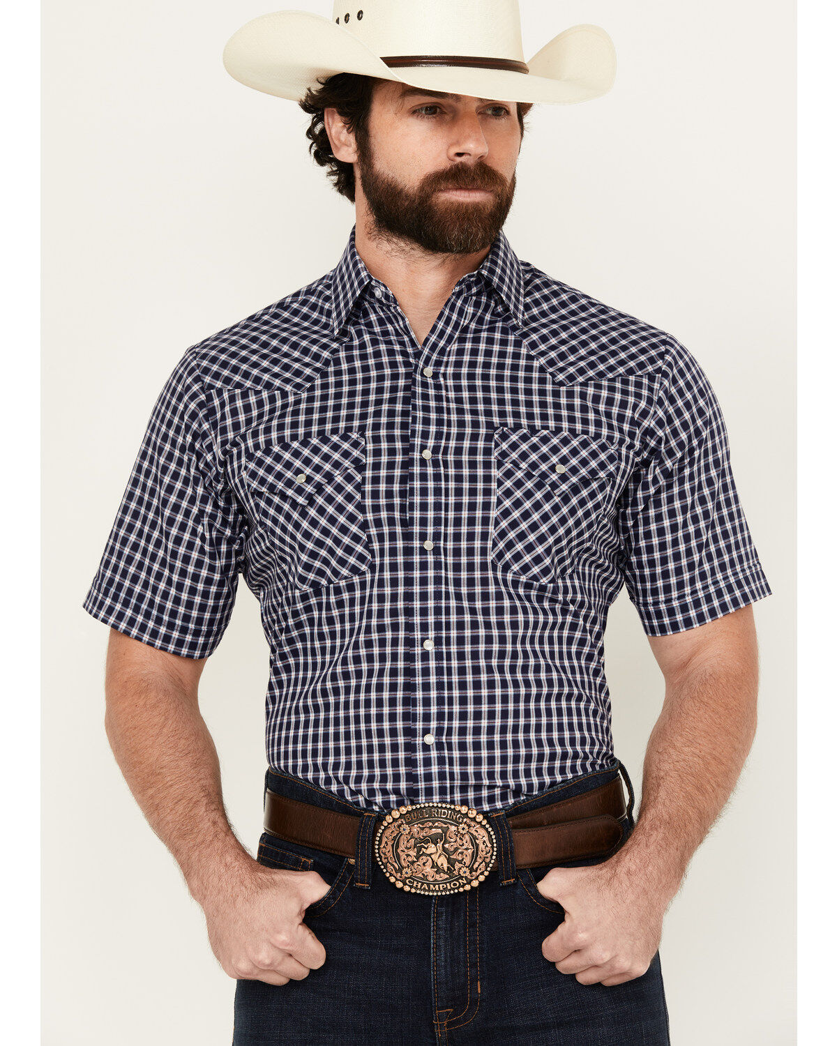 Ely Walker Men's Plaid Print Short Sleeve Snap Western Shirt 1 300428-ely-walker-men-s-plaid-print-short-sleeve-snap-western-shirt-1.jpg