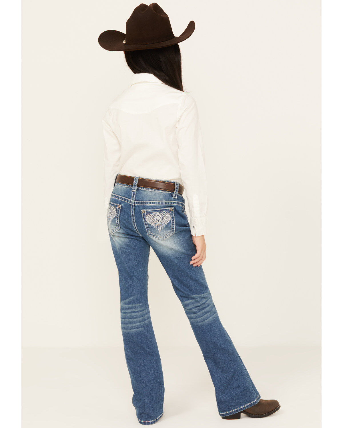 Shyanne Girls' Medium Wash Diamond Dreamcatcher Bootcut Jeans - Little