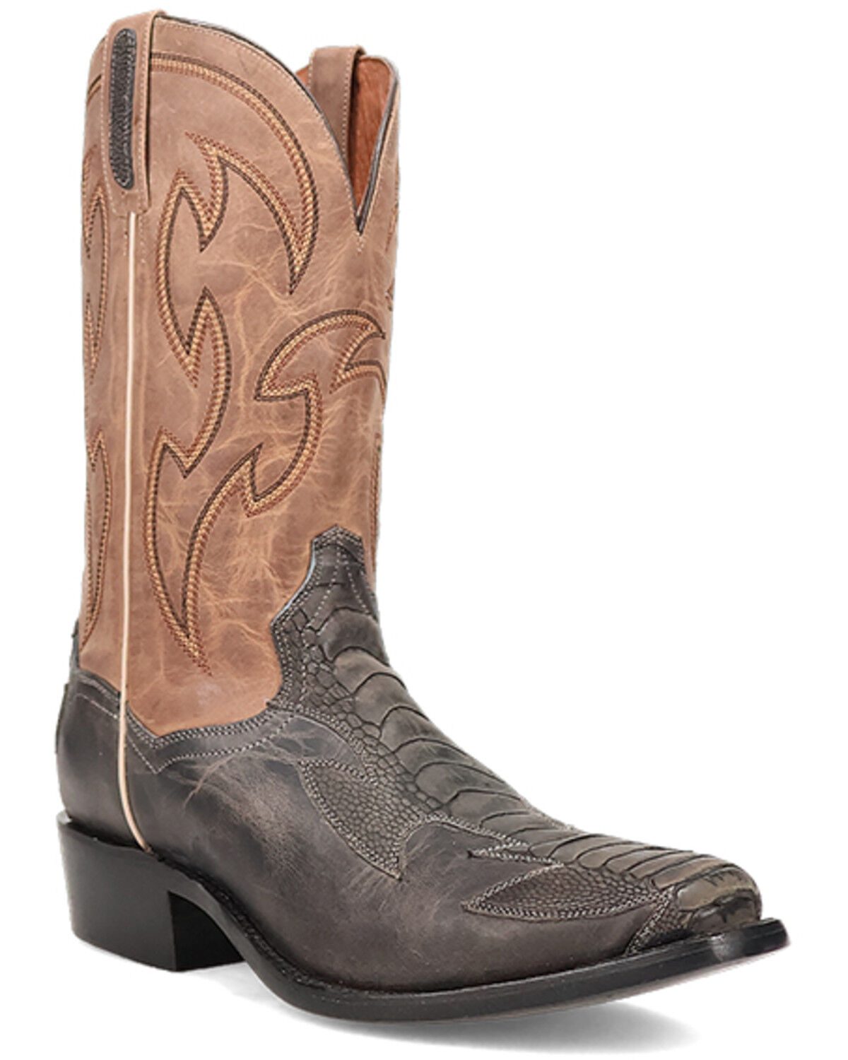 Dan Post Men's Exotic Ostrich Western Boots - Square Toe