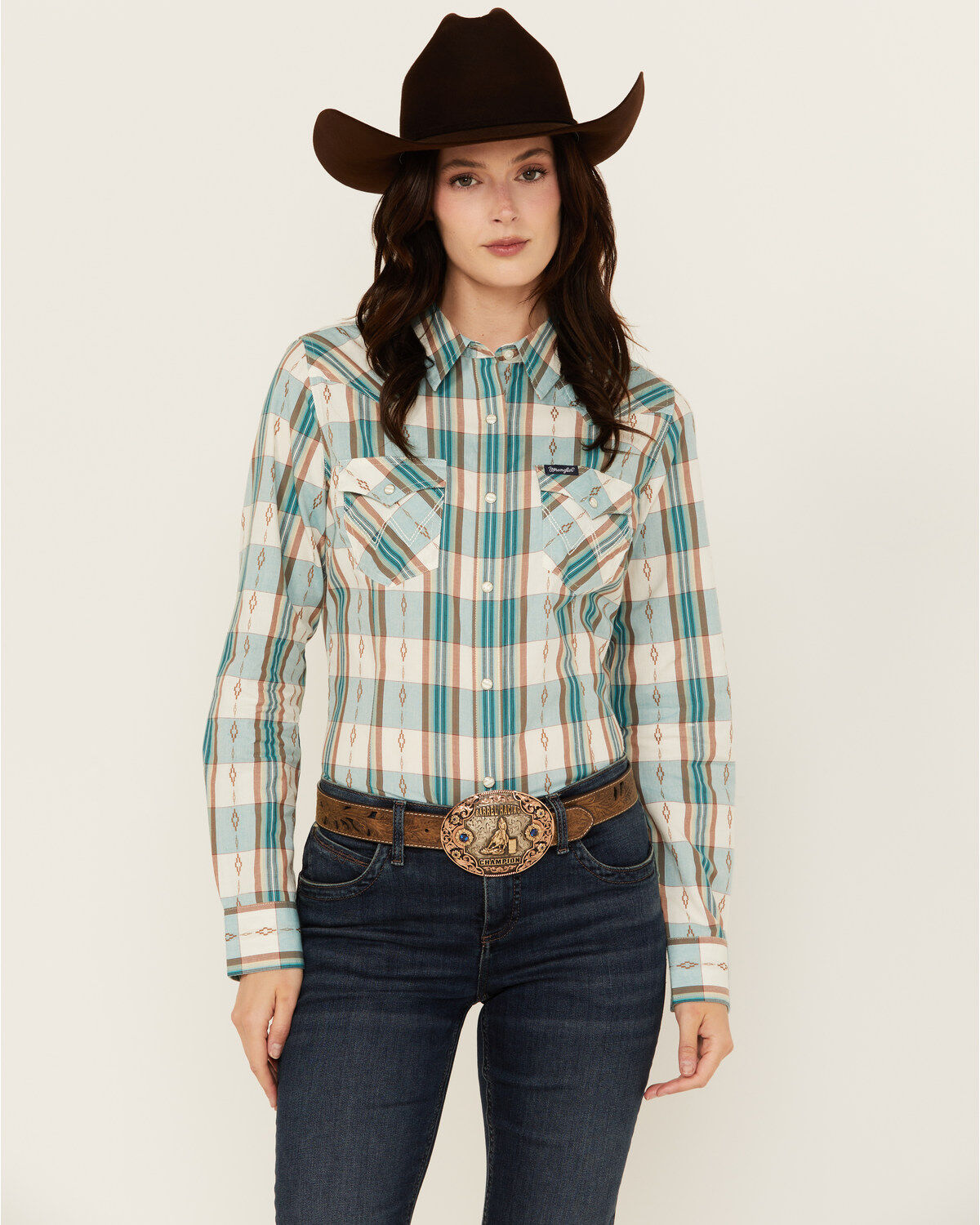 Wrangler Retro Women's Plaid Print Long Sleeve Snap Western Shirt 1 306072-wrangler-retro-women-s-plaid-print-long-sleeve-snap-western-shirt-1.jpg