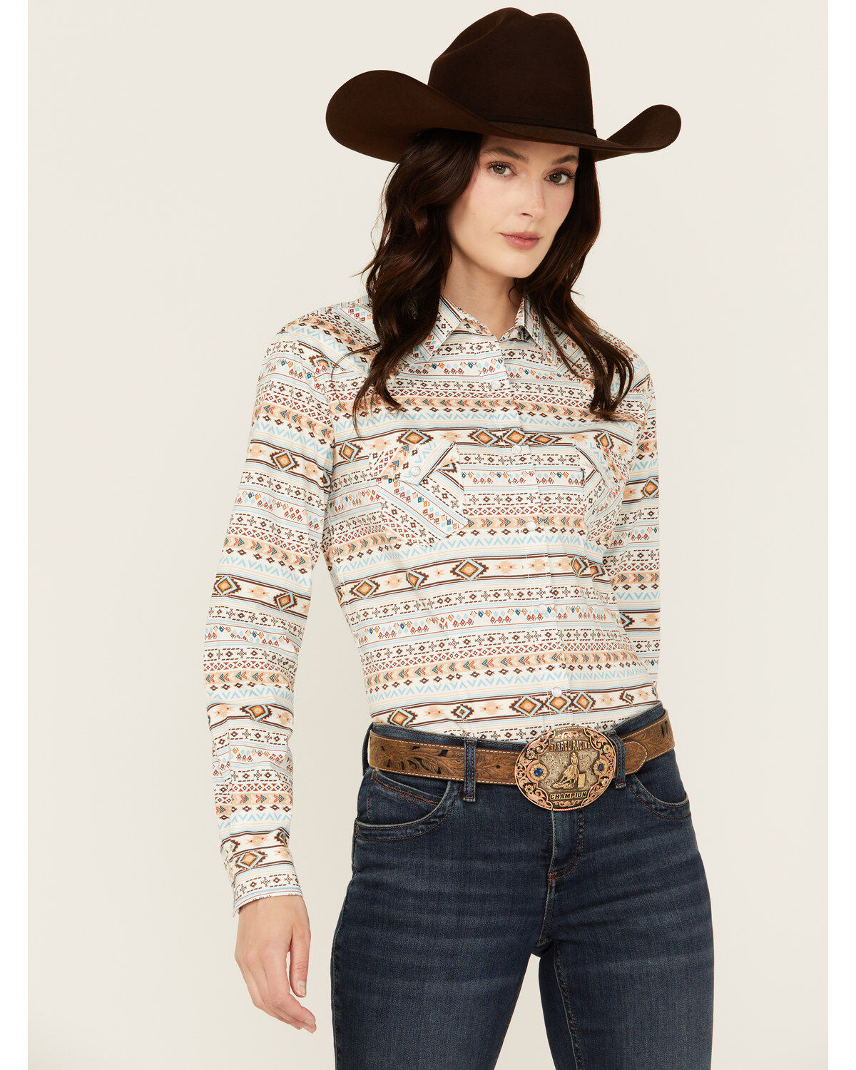 Rough Stock by Panhandle Women's Southwestern Striped Long Sleeve Pearl Snap Stretch Western Shirt 1 309265-rough-stock-by-panhandle-women-s-southwestern-striped-long-sleeve-pearl-snap-stretch-western-shirt-1.jpg