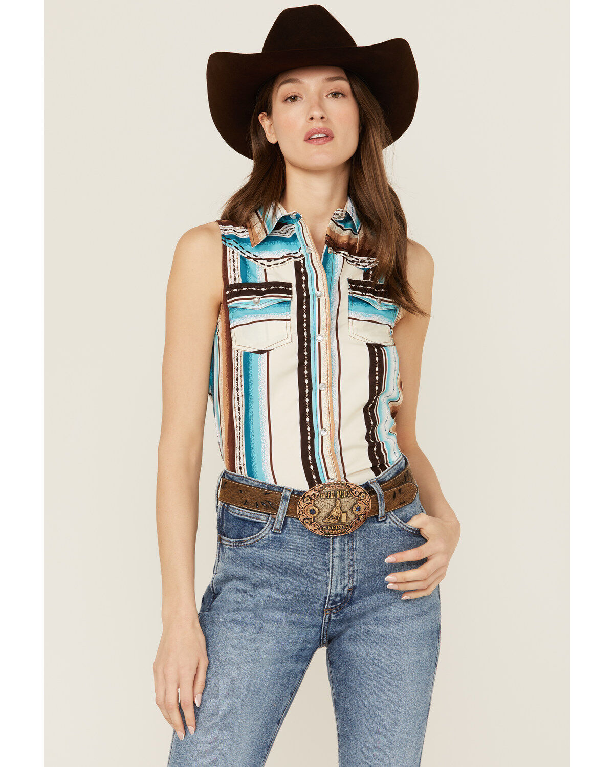 Cowgirl Hardware Women's Serape Striped Sleeveless Snap Western Shirt 1 312237-cowgirl-hardware-women-s-serape-striped-sleeveless-snap-western-shirt-1.jpg
