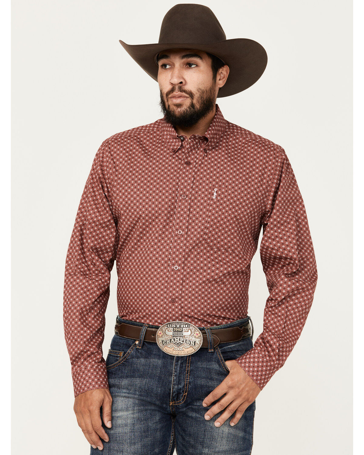 Cinch Men's Geo Print Long Sleeve Button-Down Western Shirt