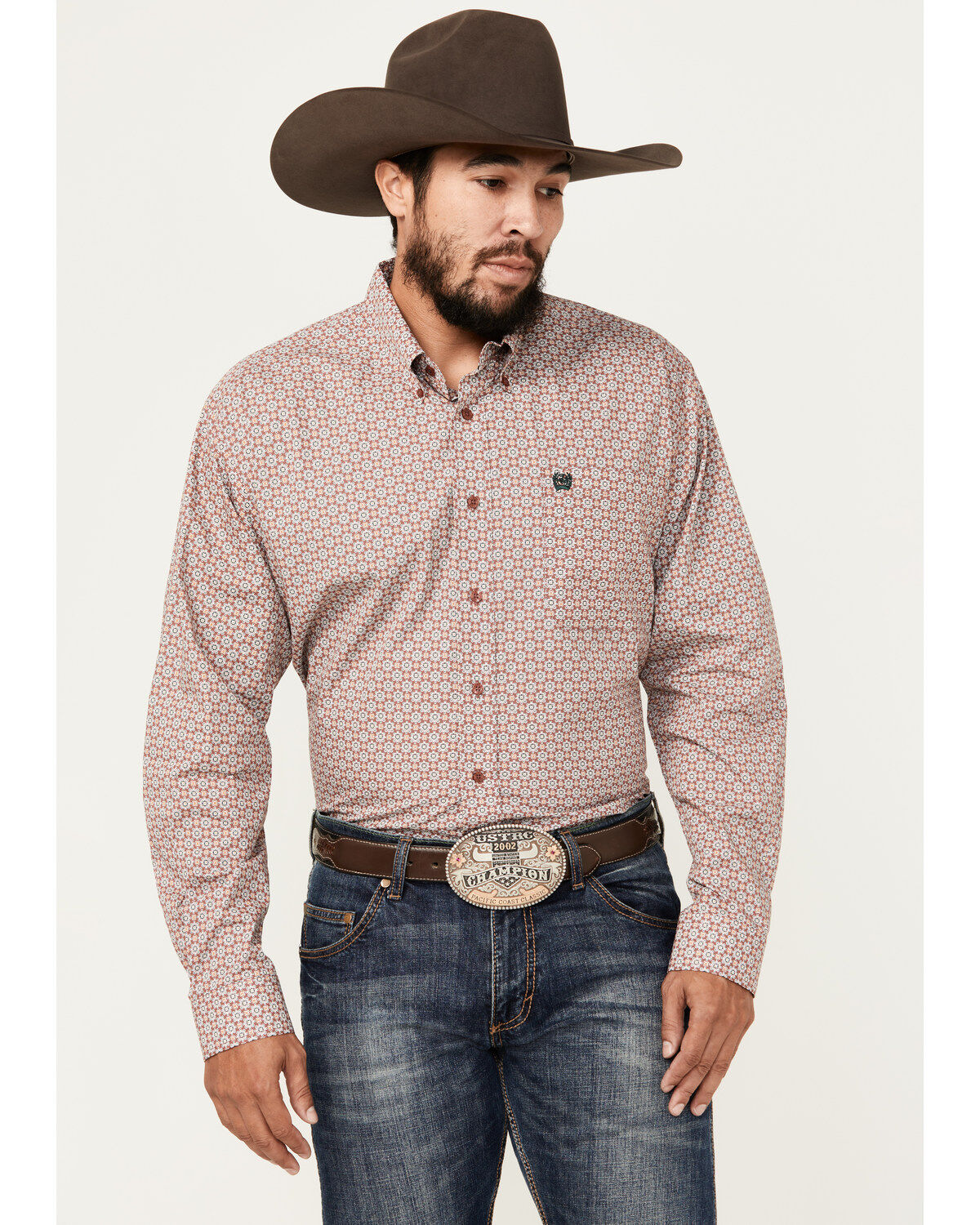 Cinch Men's Geo Print Long Sleeve Button-Down Western Shirt