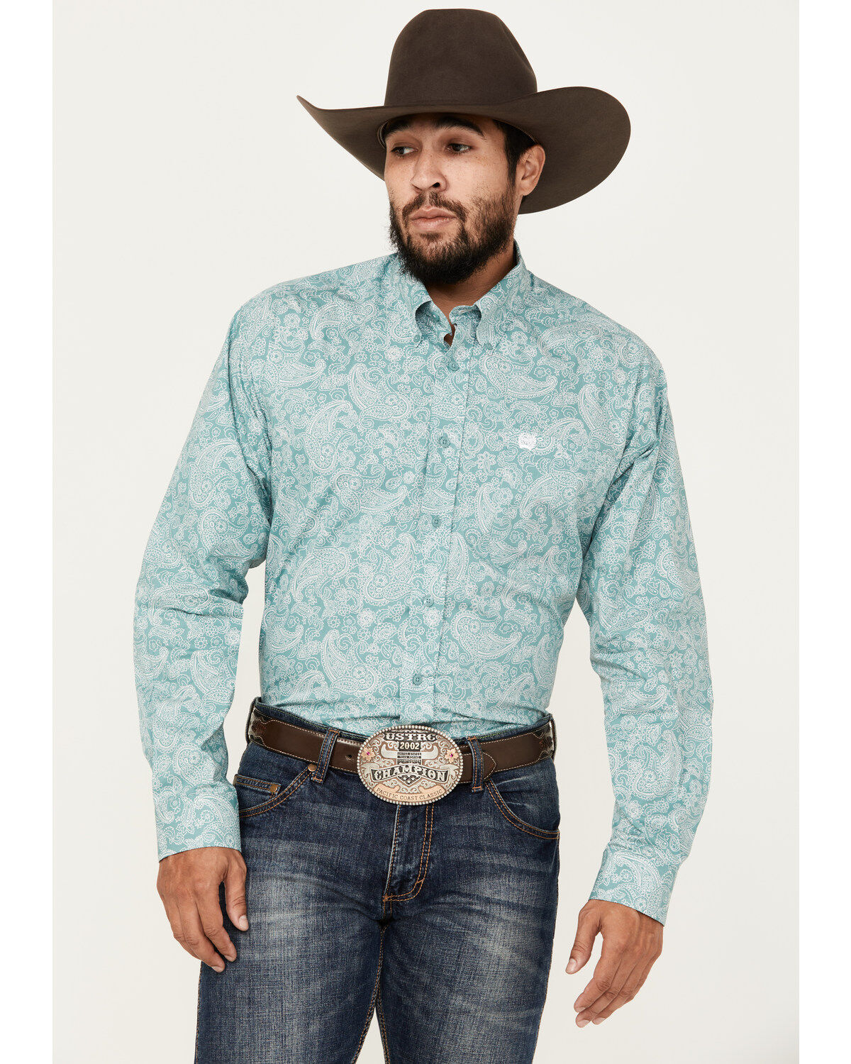 Cinch Men's Paisley Print Long Sleeve Button-Down Western Shirt