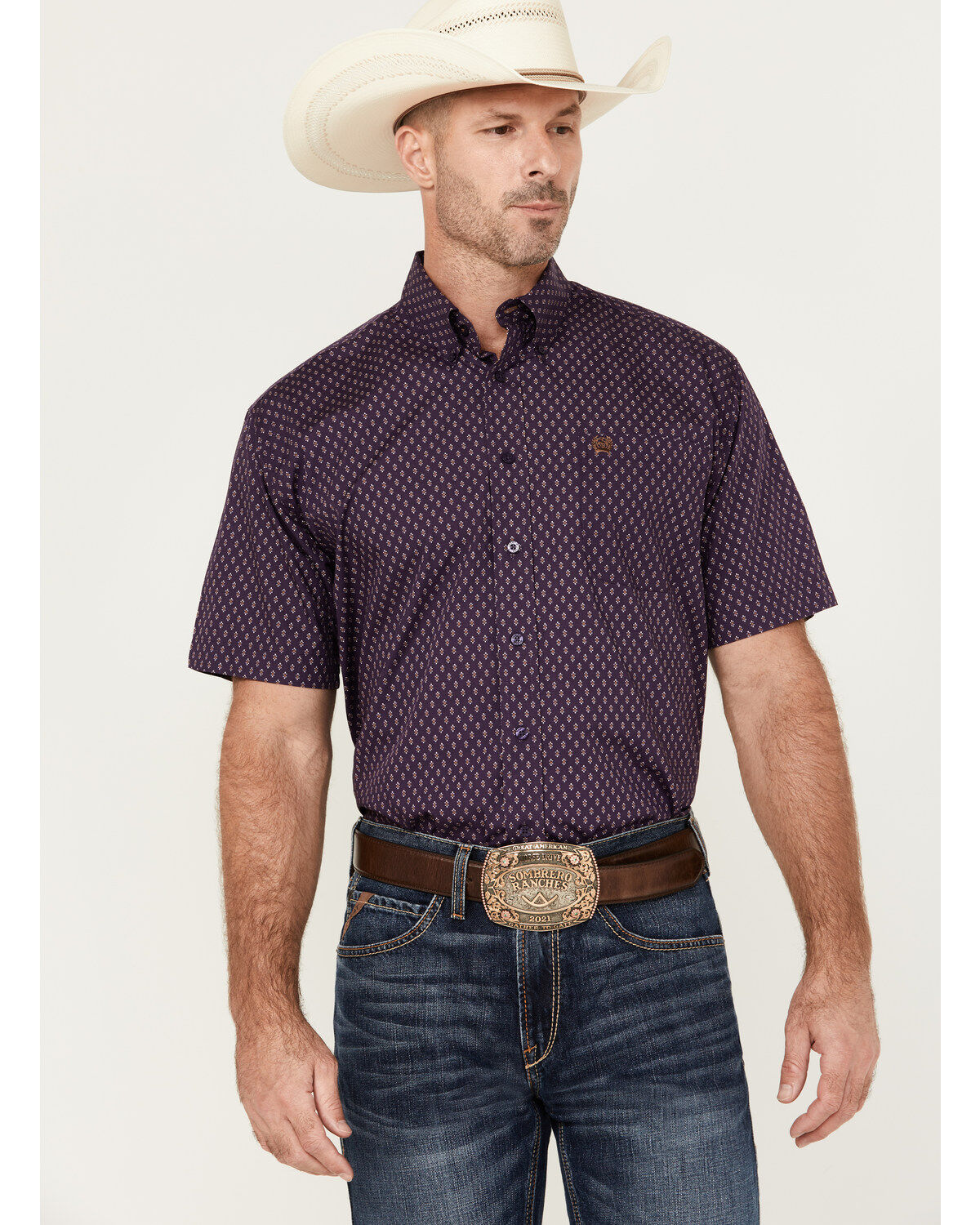 Cinch Men's Geo Print Short Sleeve Button-Down Western Shirt