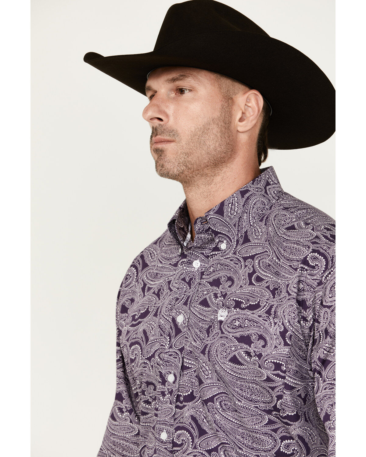 Cinch Men's Paisley Print Long Sleeve Button-Down Western Shirt - Big