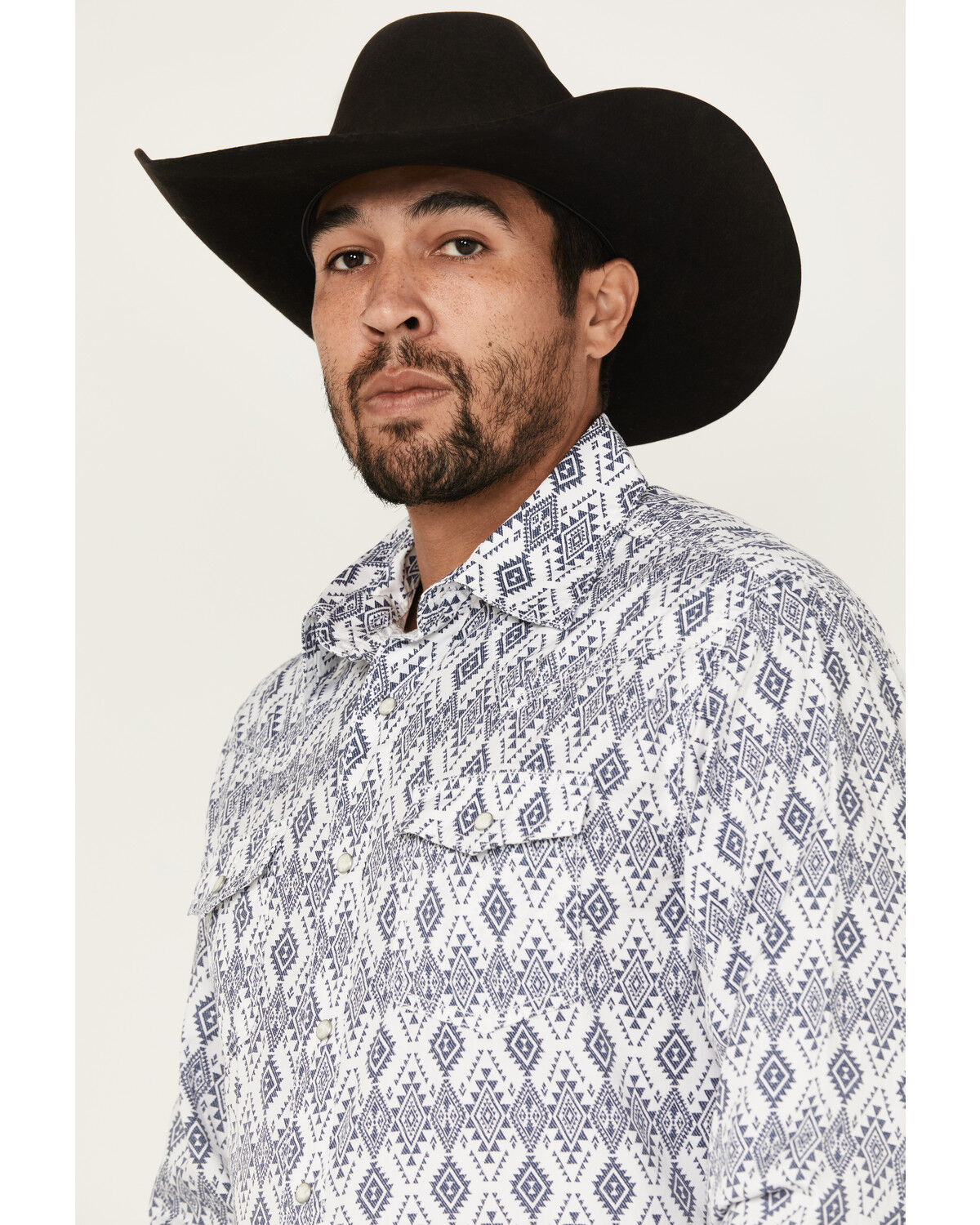Wrangler Retro Men's Premium Geo Print Long Sleeve Snap Western Shirt
