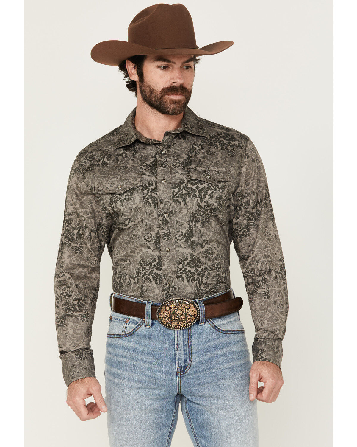 Wrangler Retro Men's Floral print Long Sleeve Snap Western Shirt