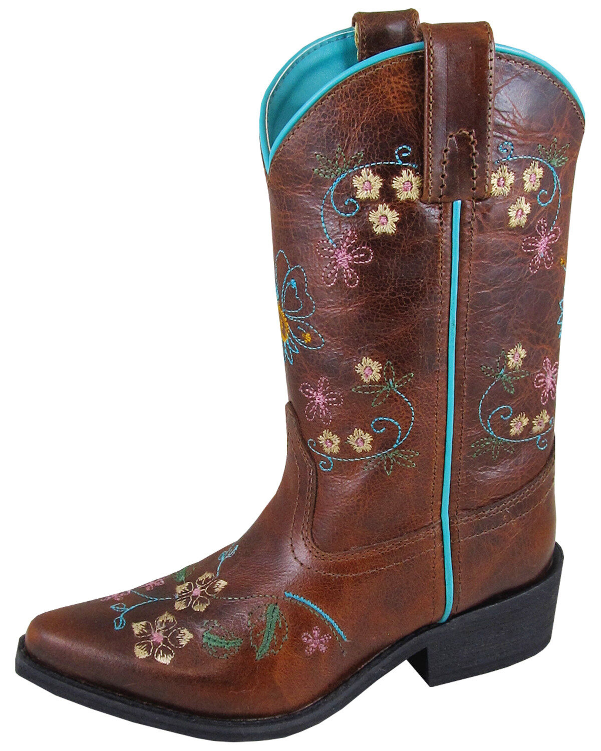 Smoky Mountain Little Girls' Florence Embroidered Western Boots - Snip Toe