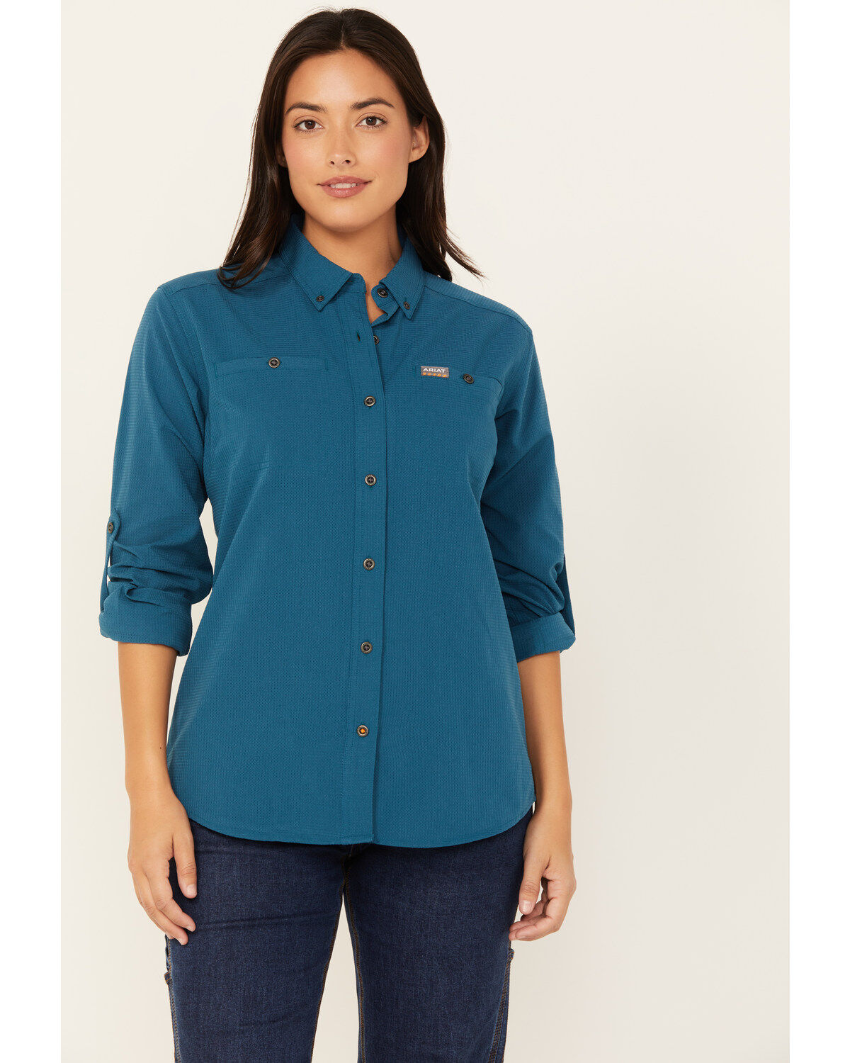 Ariat Women's Rebar Made Tough Long Sleeve Button-Down Work Shirt 1 313955-ariat-women-s-rebar-made-tough-long-sleeve-button-down-work-shirt-1.jpg