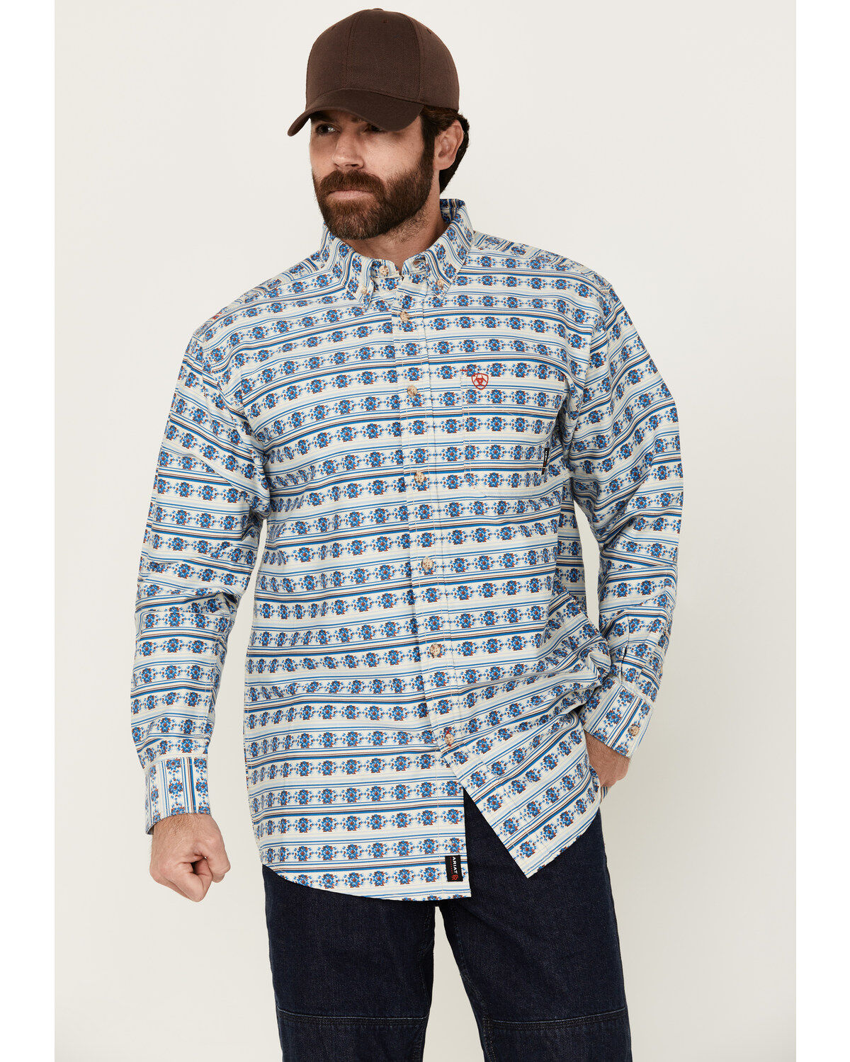 Ariat Men's FR Tenmile Long Sleeve Button-Down Work Shirt