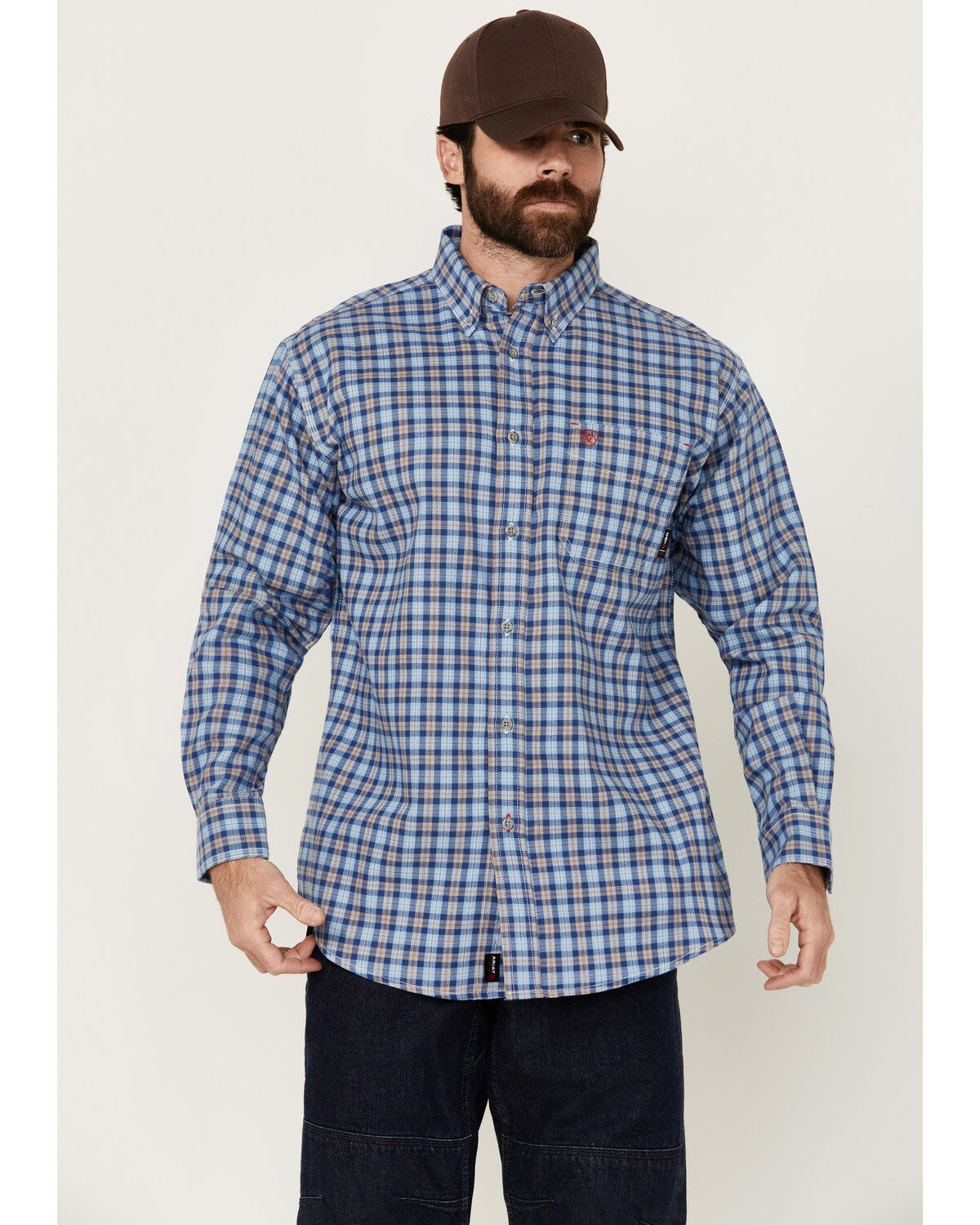 Ariat Men's FR Sierra Plaid Print Long Sleeve Button-Down Work Shirt 1 315248-ariat-men-s-fr-sierra-plaid-print-long-sleeve-button-down-work-shirt-1.jpg