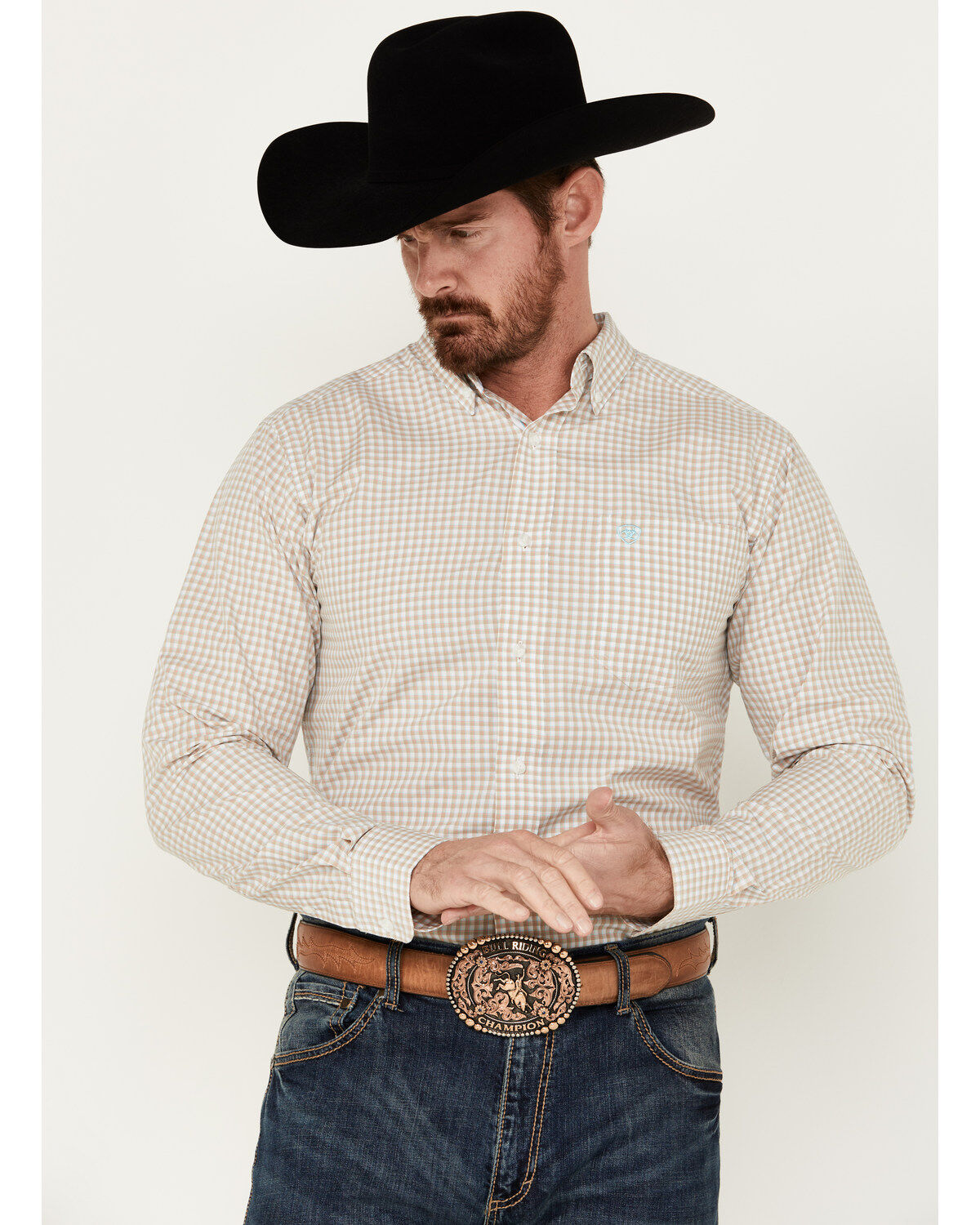 Ariat Men's Pro Series Kiernan Plaid Print Long Sleeve Button-Down Western Shirt 1 315565-ariat-men-s-pro-series-kiernan-plaid-print-long-sleeve-button-down-western-shirt-1.jpg