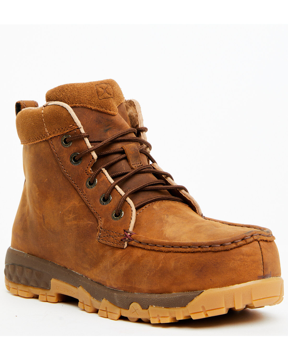 Twisted X Women's 4 Oiled Saddle Work Boots - Moc Toe