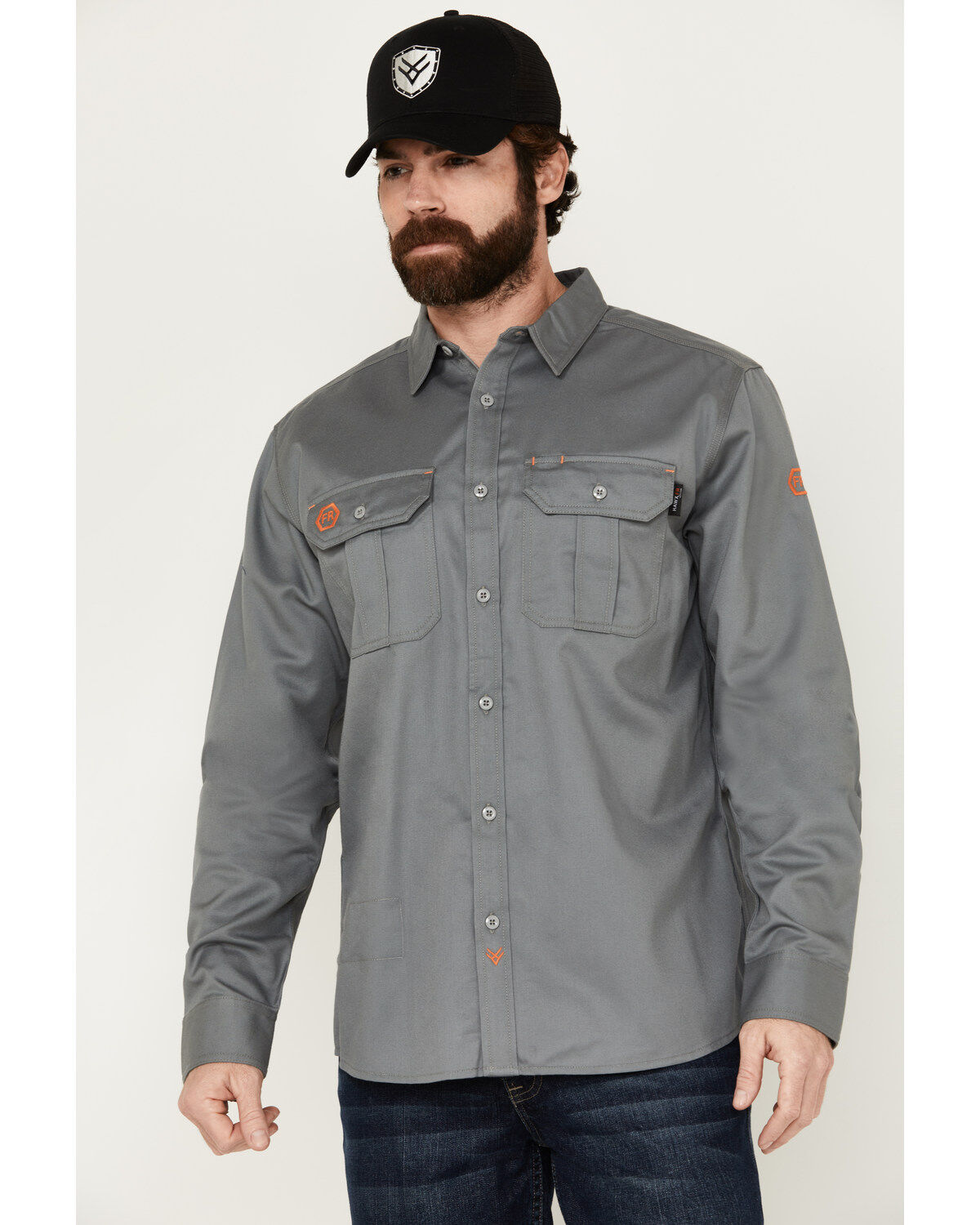Hawx Men's FR Woven Long Sleeve Button-Down Work Shirt - Tall